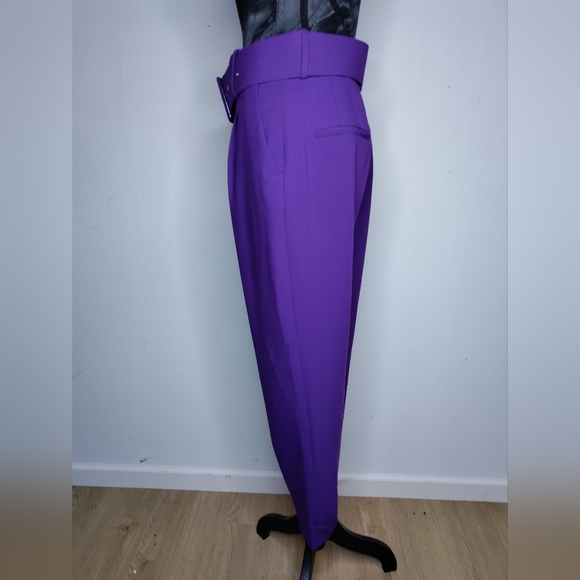 Zara Women's Vibrant Purple Straight Leg Pants - Picture 5 of 10